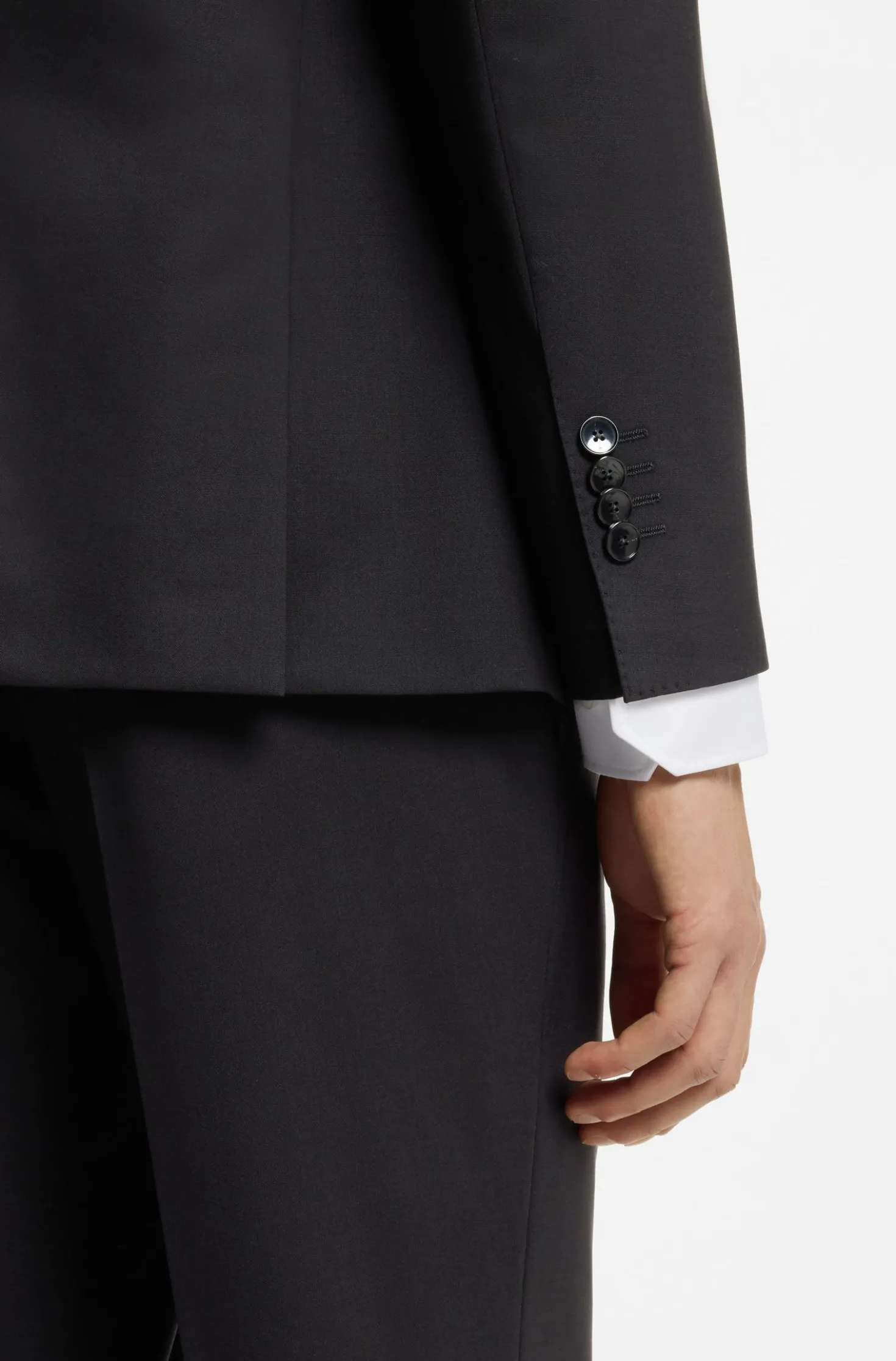 Slim-Fit Zweiteiler aus Stretch-Wolle