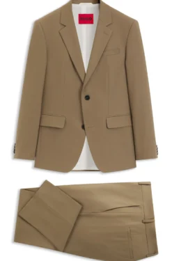 Slim-Fit Zweiteiler aus Stretch-Woll-Mix