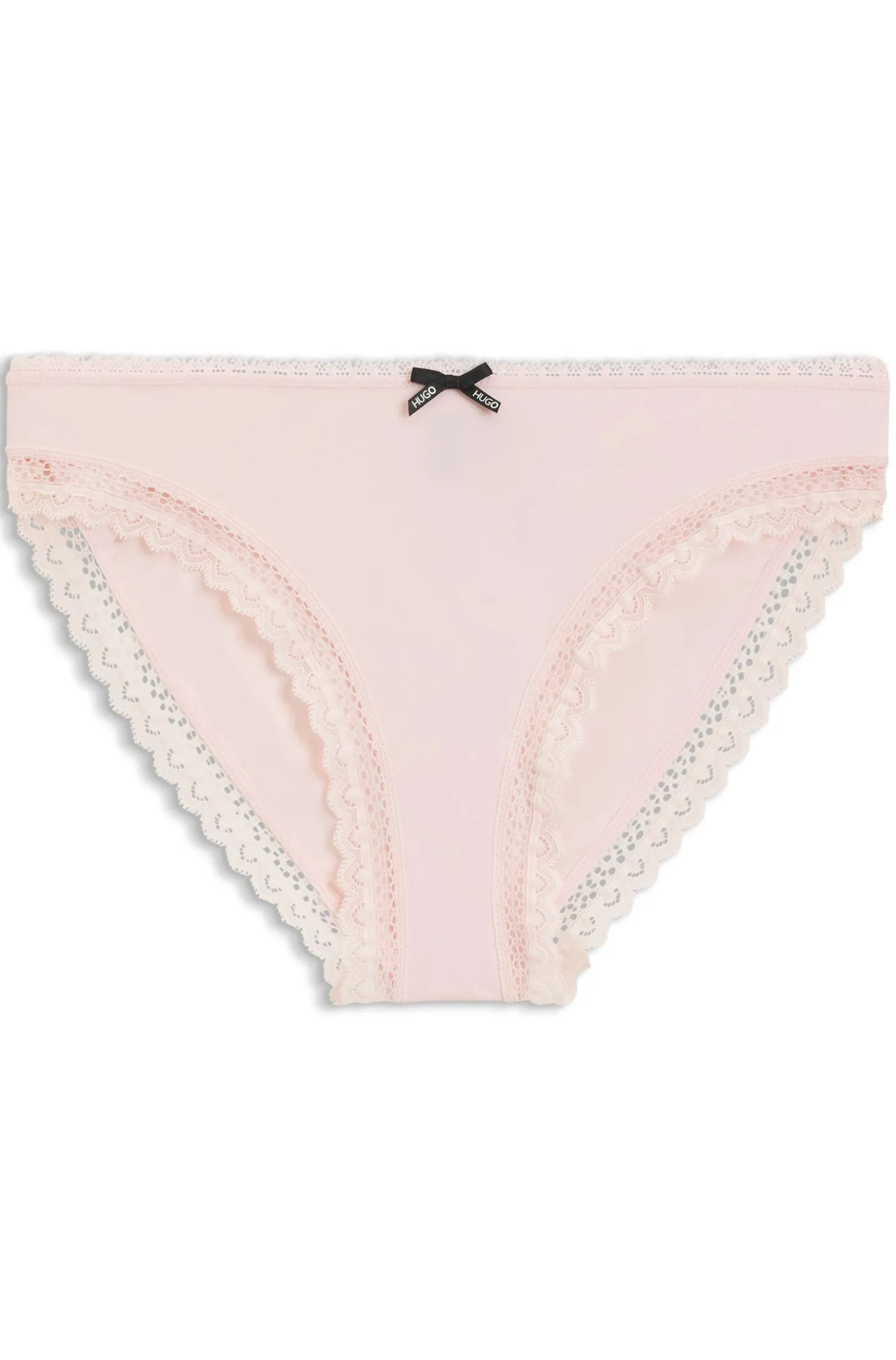 Slip aus elastischer Mikrofaser mit mittlerer Bundhöhe und Spitzenbesatz