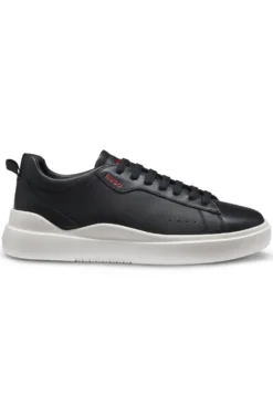 Sneakers aus Leder mit Cupsohle und roten Logo-Details