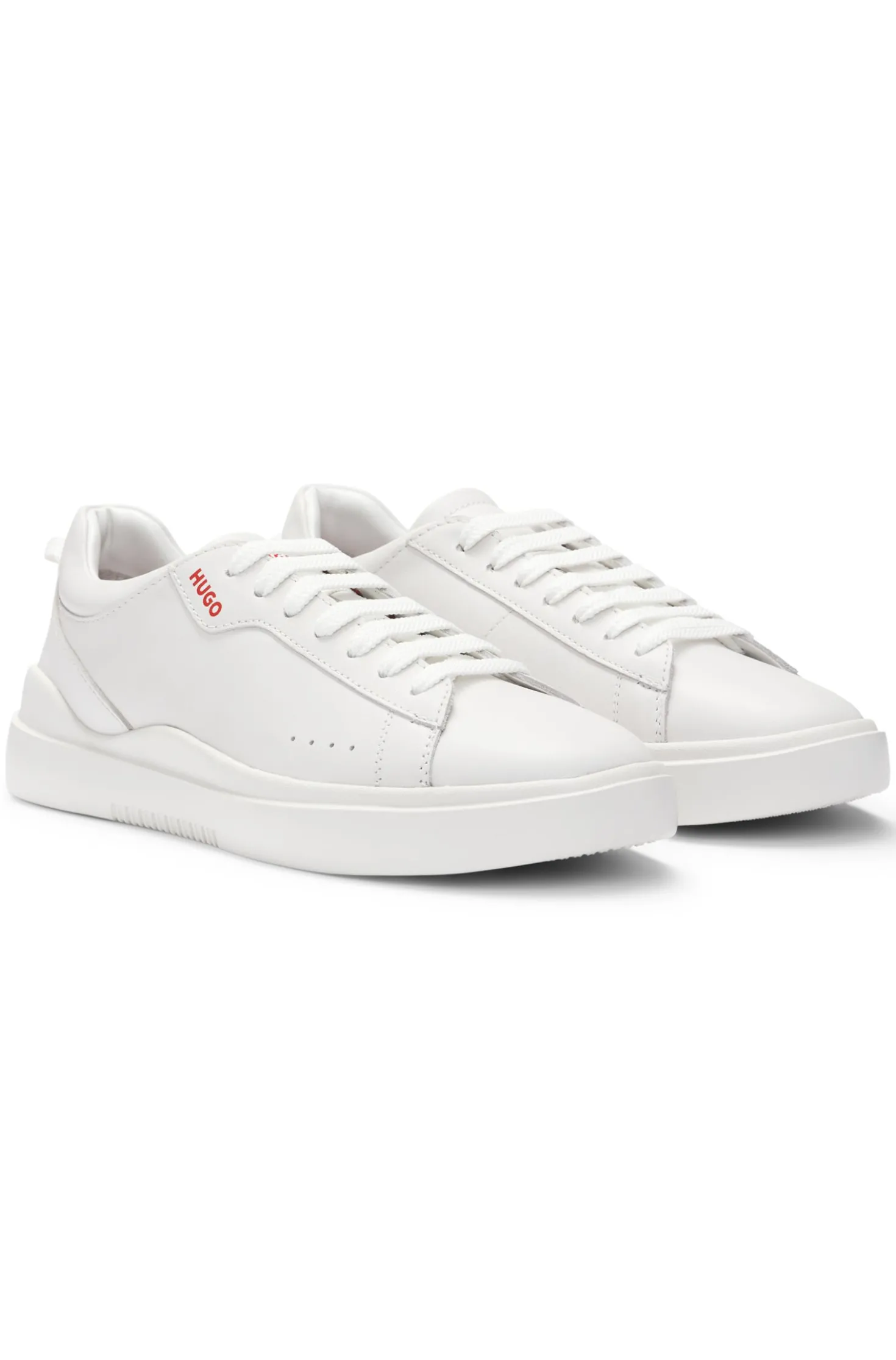 Sneakers aus Leder mit Cupsohle und Logo-Details