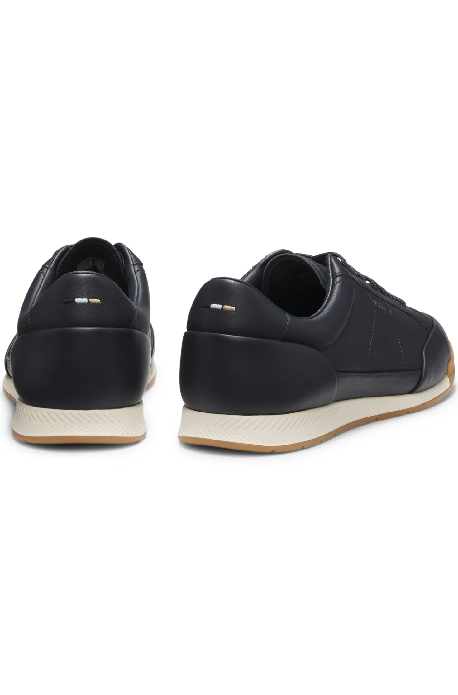 Sneakers aus Leder mit Folien-Logo