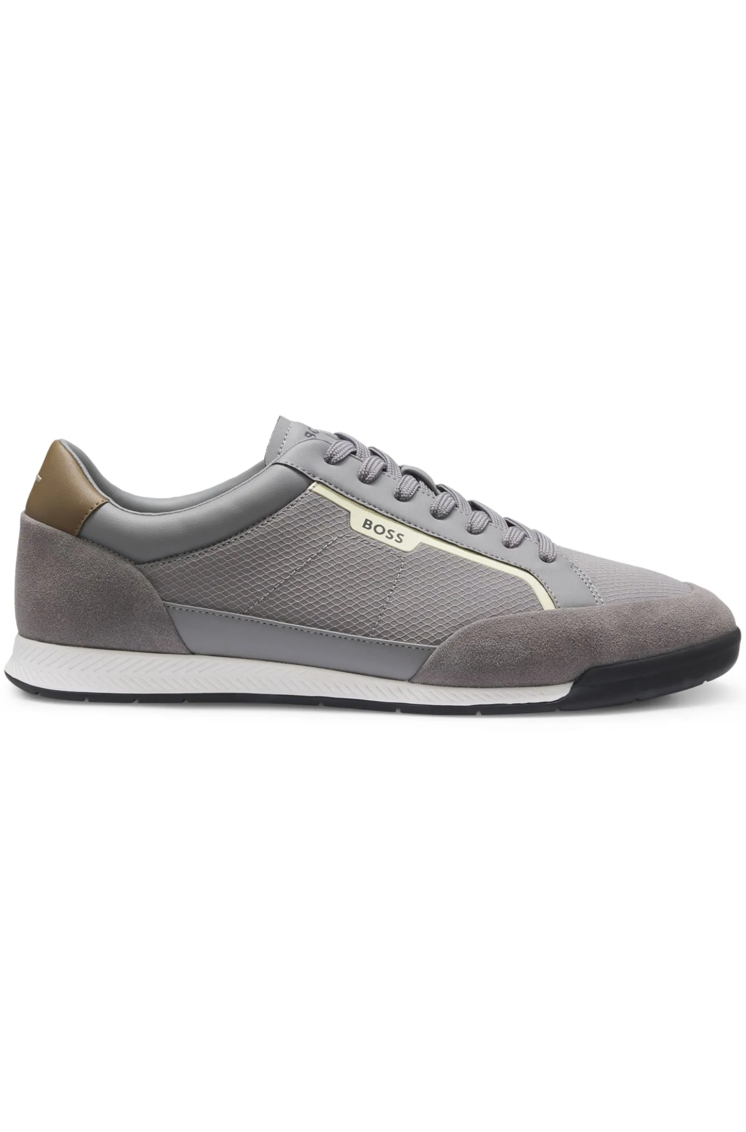 Sneakers aus Material-Mix mit Nahtdetails