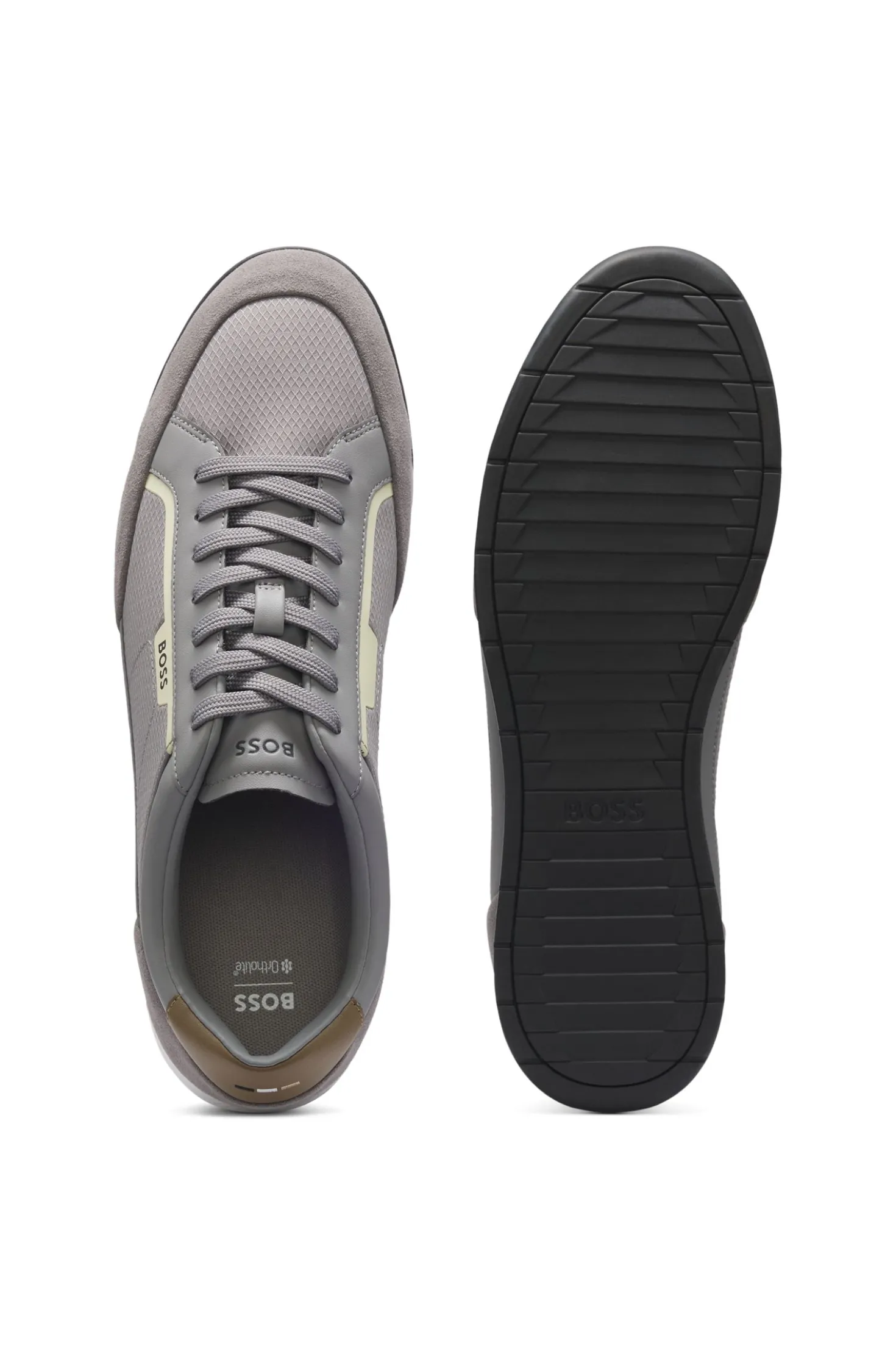 Sneakers aus Material-Mix mit Nahtdetails