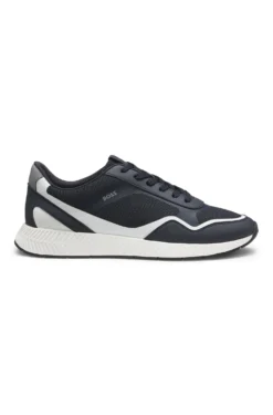 Sneakers aus Mesh mit gerippter Sohle