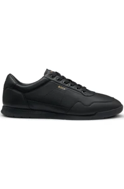 Sneakers aus Nappaleder mit goldfarbenem Branding