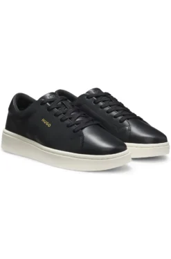 Sneakers aus Nappaleder mit goldfarbenem Logo