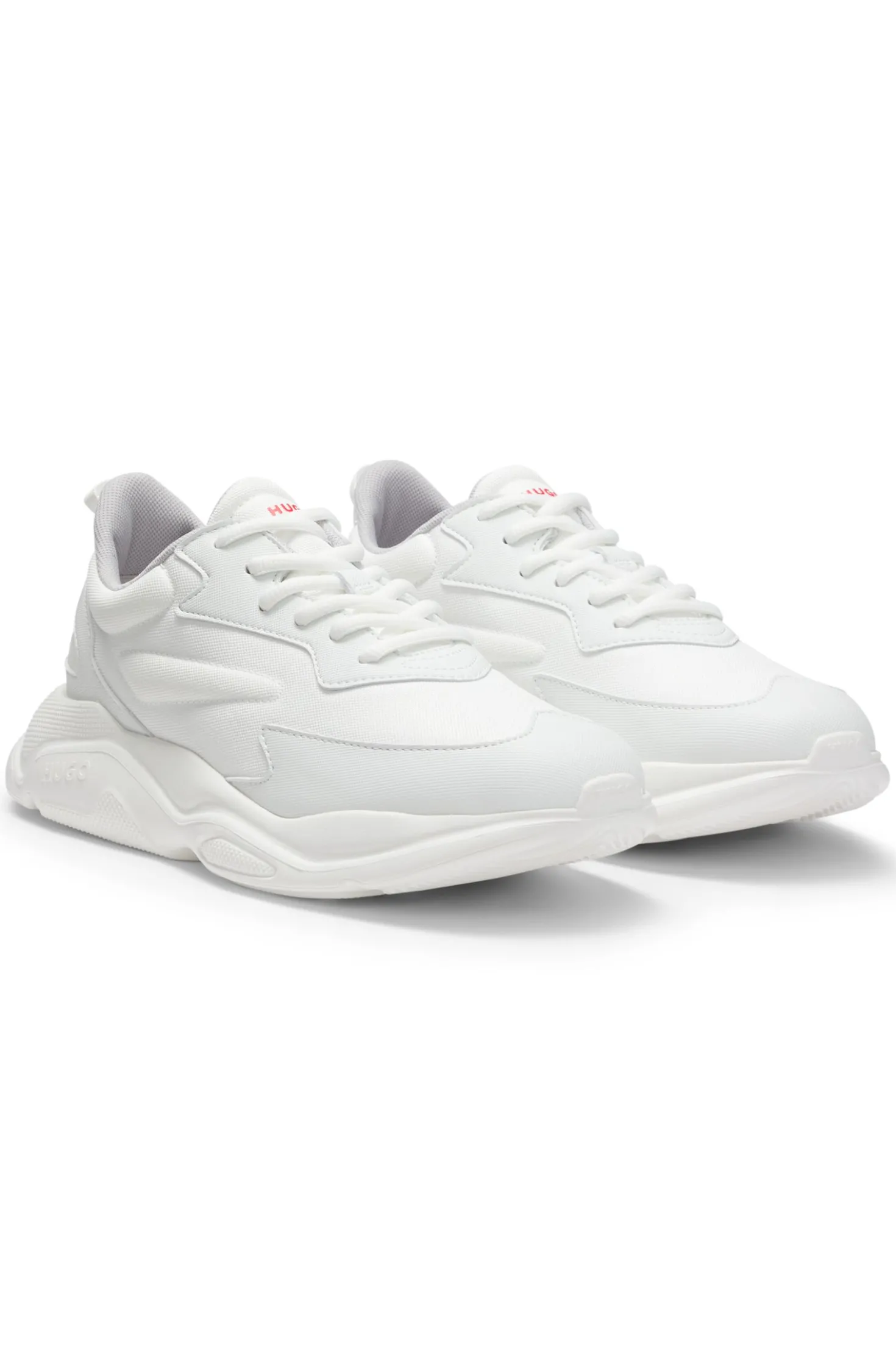 Sneakers in Canvas-Optik mit Logo an der Ferse