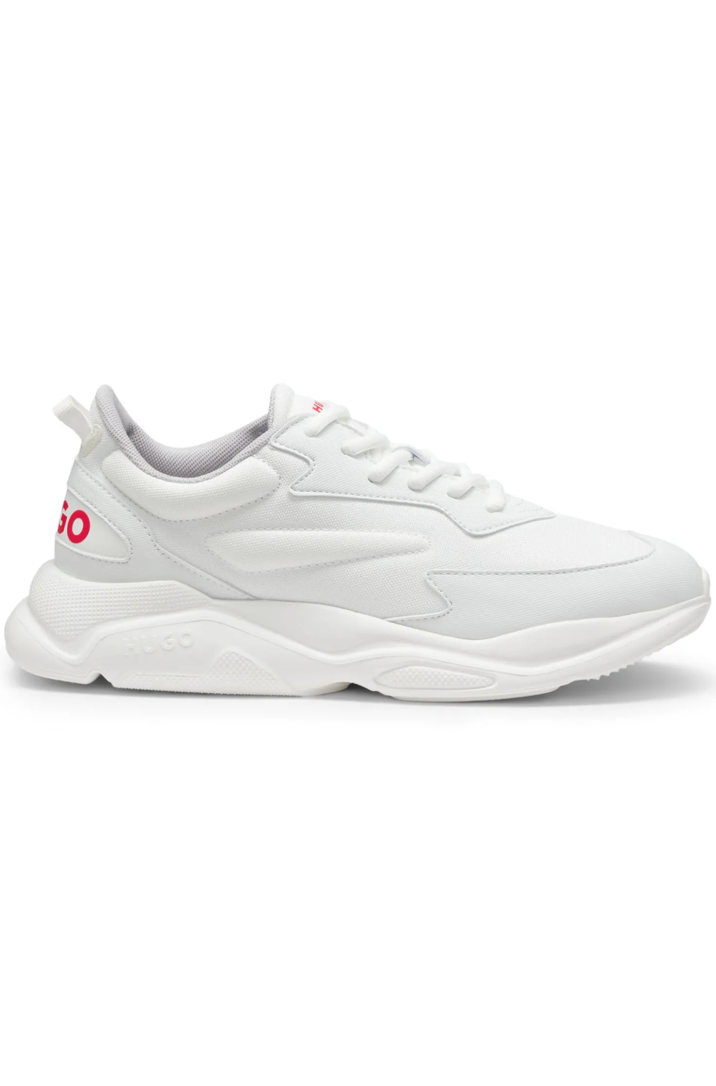 Sneakers in Canvas-Optik mit Logo an der Ferse