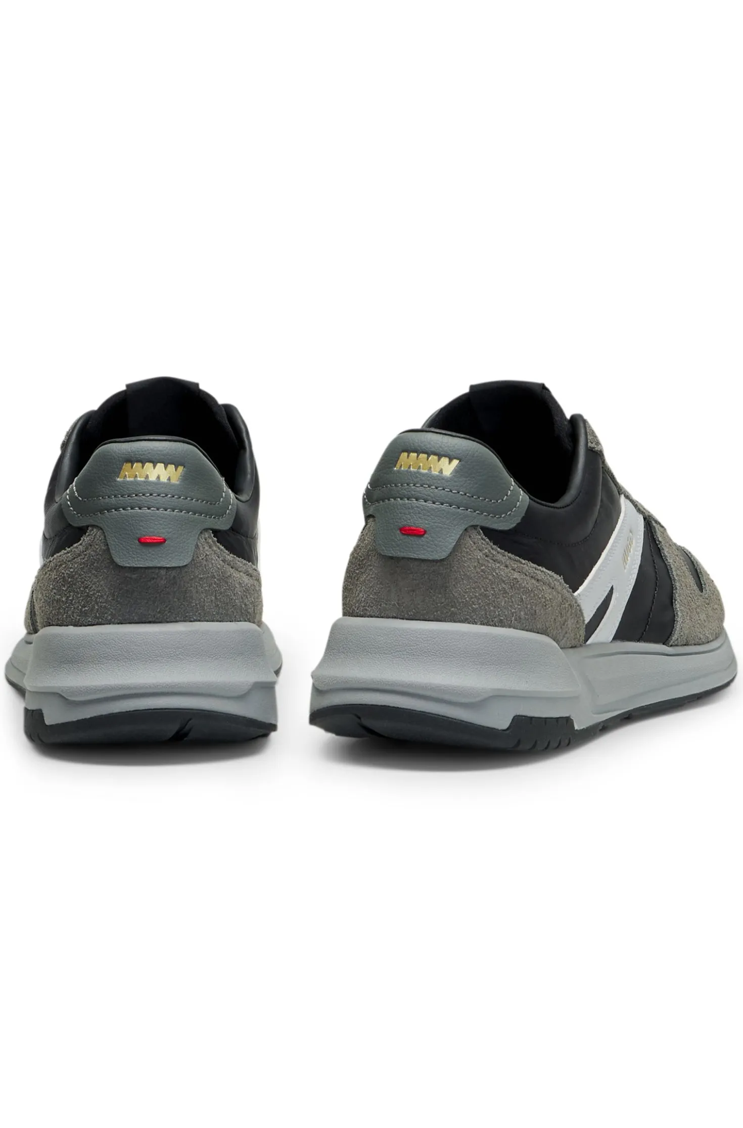 Sneakers mit Veloursleder-Besatz und Logo-Details