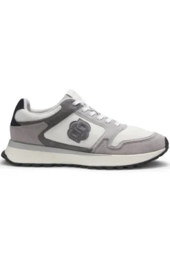 Sneakers mit Veloursleder-Details und Double-B-Monogramm