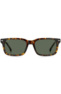 Sonnenbrille aus Acetat mit Havanna-Muster und silberfarbenen Metalldetails