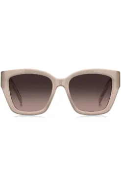 Sonnenbrille aus nudefarbenem Acetat mit Double-B-Monogramm