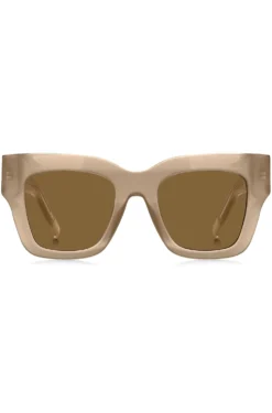 Sonnenbrille aus opalfarbenem Bio-Acetat mit charakteristischen Metalldetails