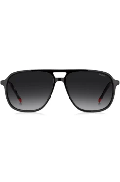 Sonnenbrille aus schwarzem Acetat mit Doppelsteg