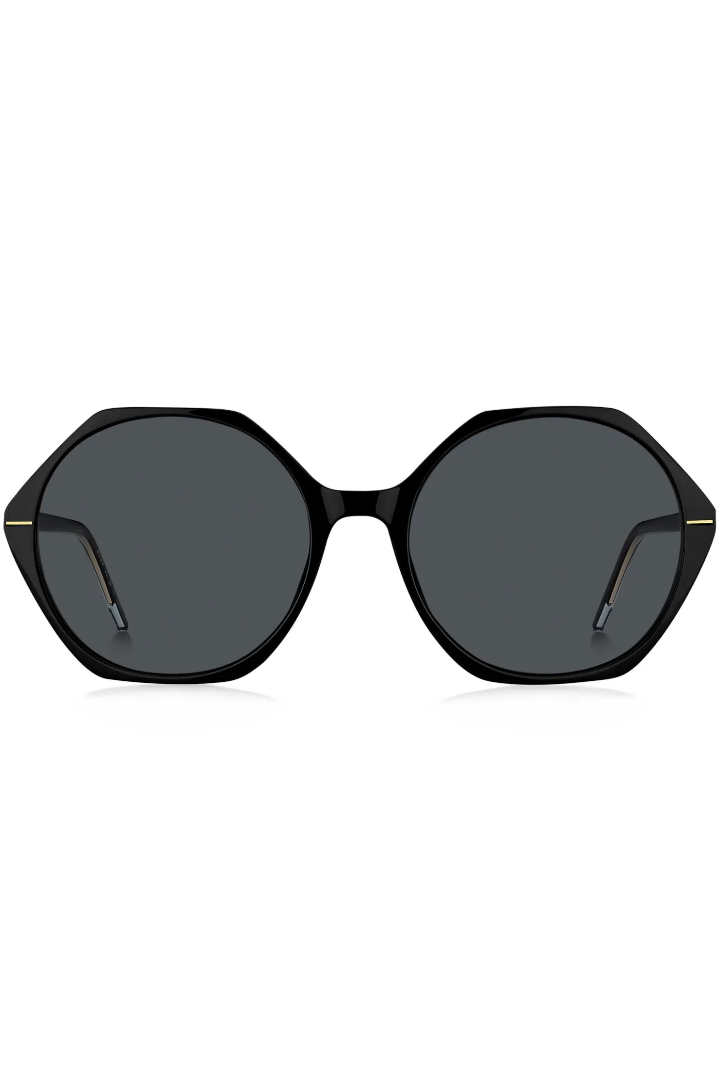 Sonnenbrille aus schwarzem Acetat mit eckiger Fassung