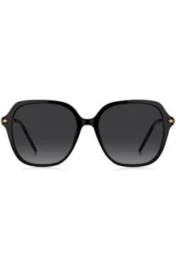 Sonnenbrille aus schwarzem Acetat mit Metallbügeln