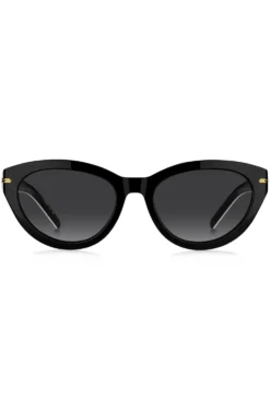 Sonnenbrille aus schwarzem Acetat mit goldfarbenen Details