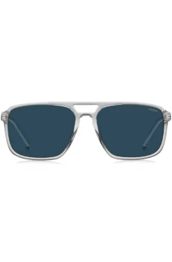 Sonnenbrille aus transparentem Acetat mit Gummi-Logo
