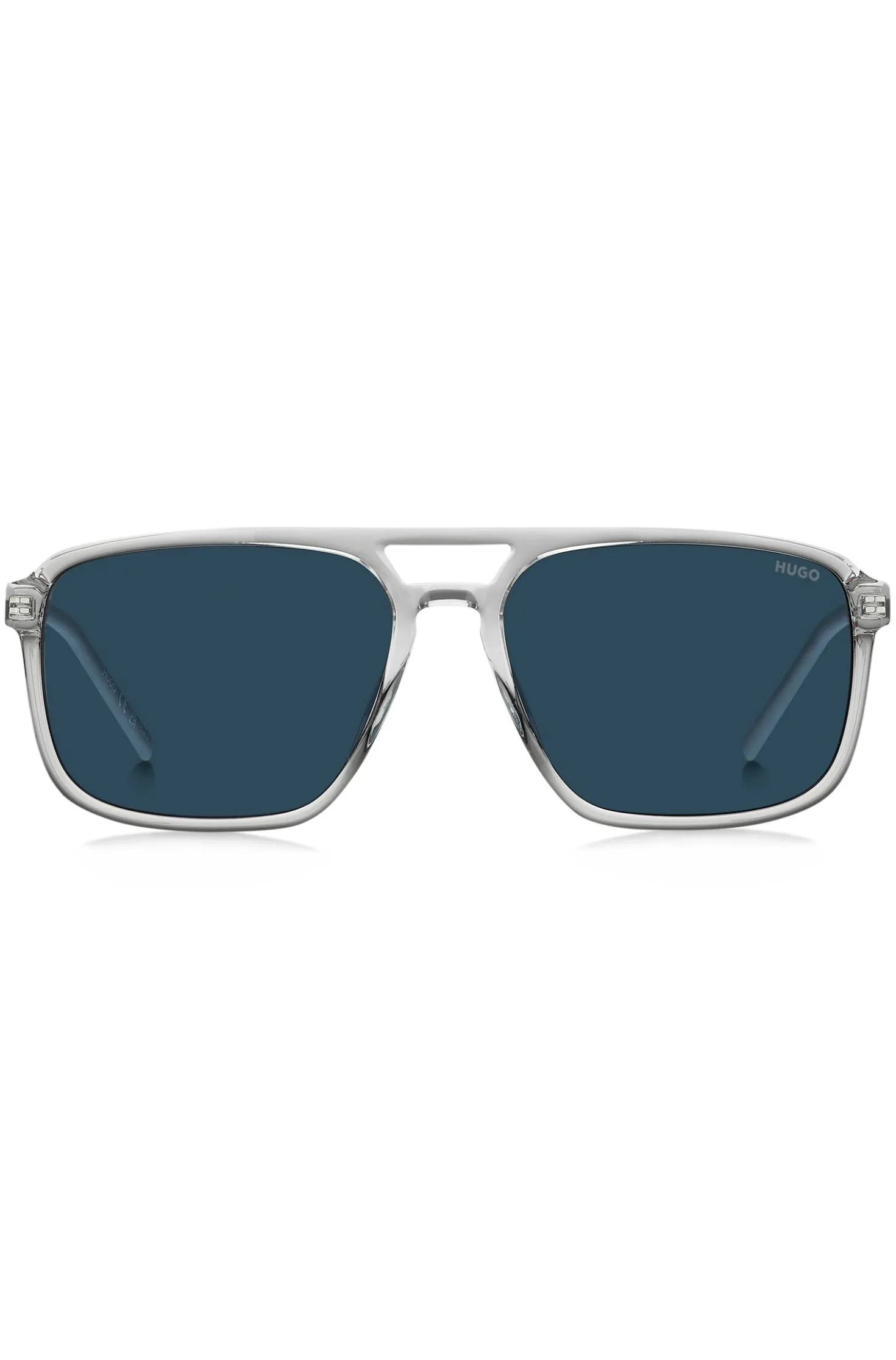 Sonnenbrille aus transparentem Acetat mit Gummi-Logo