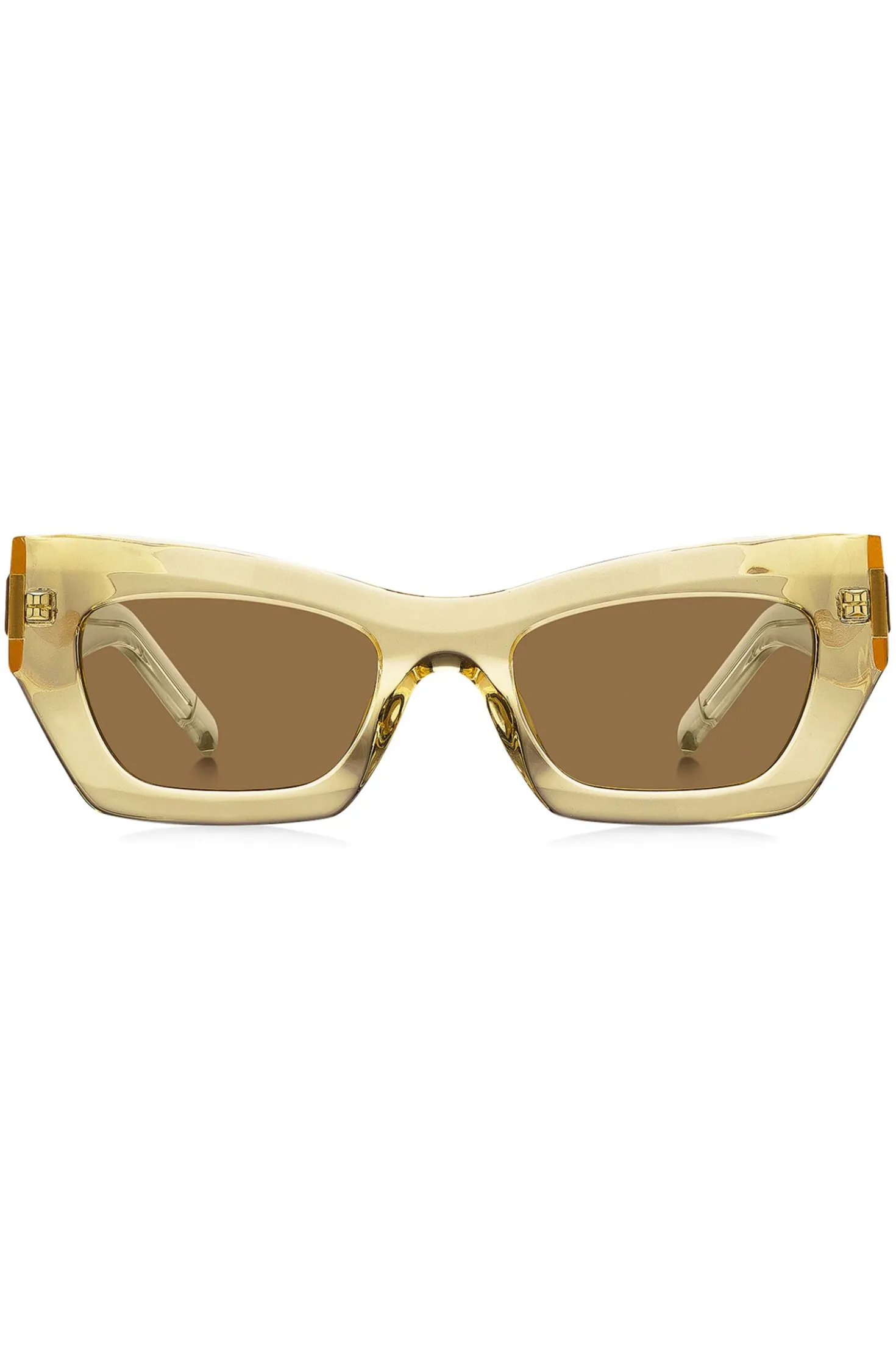 Sonnenbrille aus transparentem Acetat mit charakteristischen Metalldetails