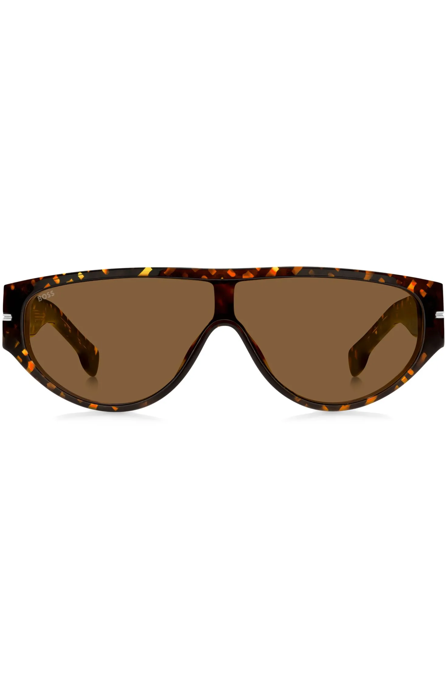 Sonnenbrille im Masken-Stil aus Acetat mit Monogramm-Muster