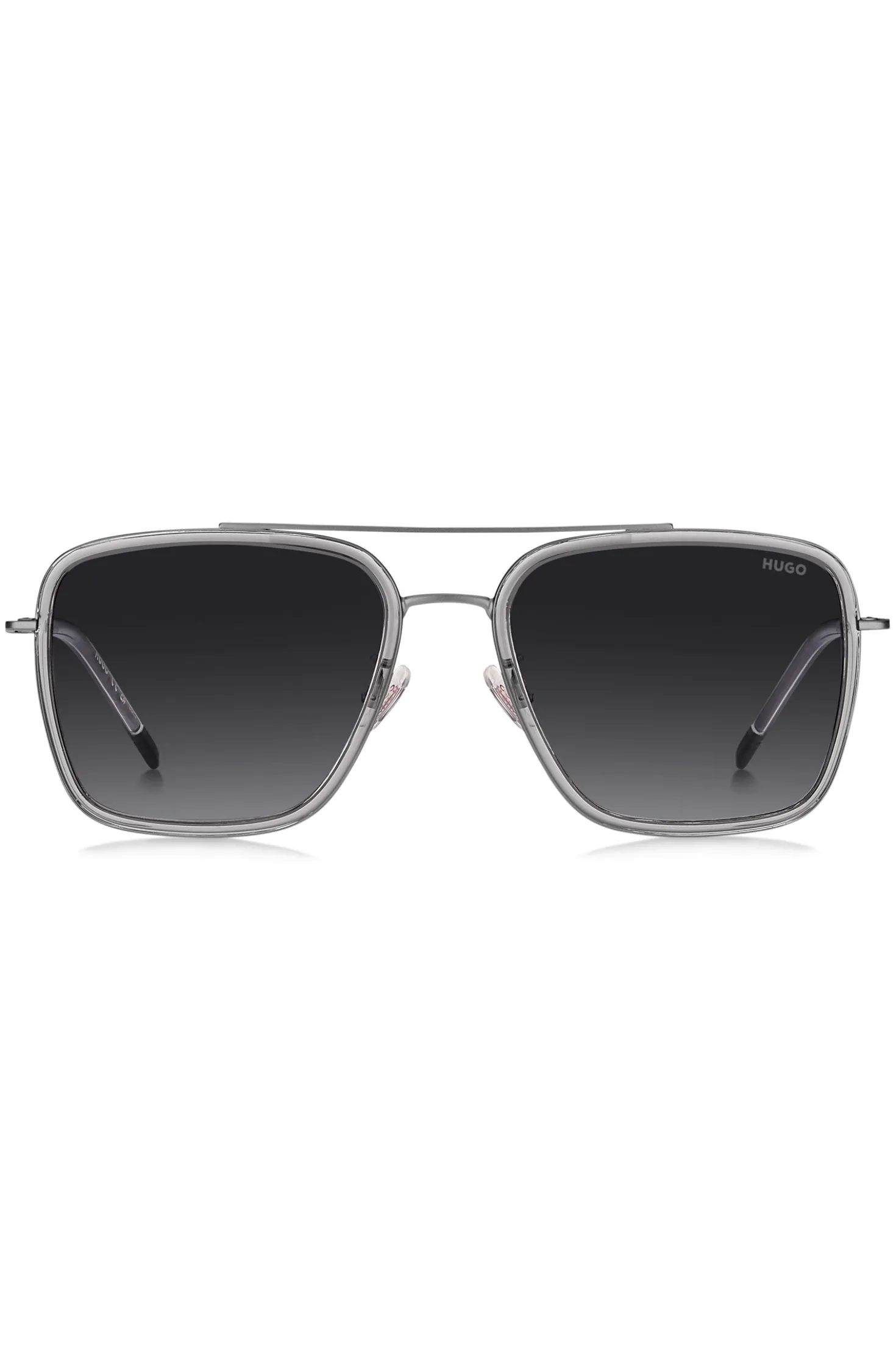 Sonnenbrille in Grau mit Doppelsteg