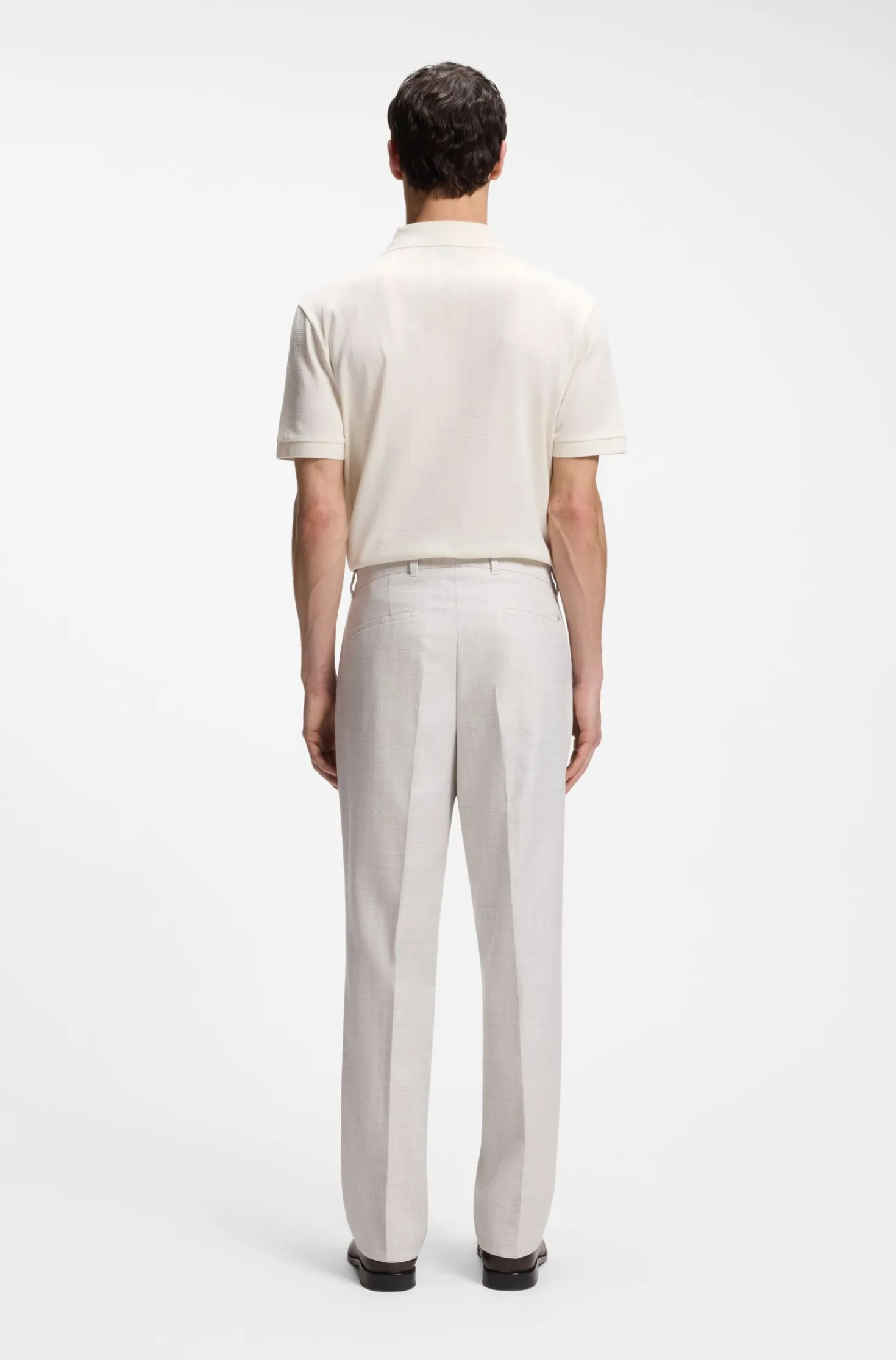 Straight-Fit Hose aus Schurwolle und Baumwolle
