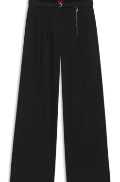 Straight-Fit Hose mit goldfarbener Karabiner-Kette