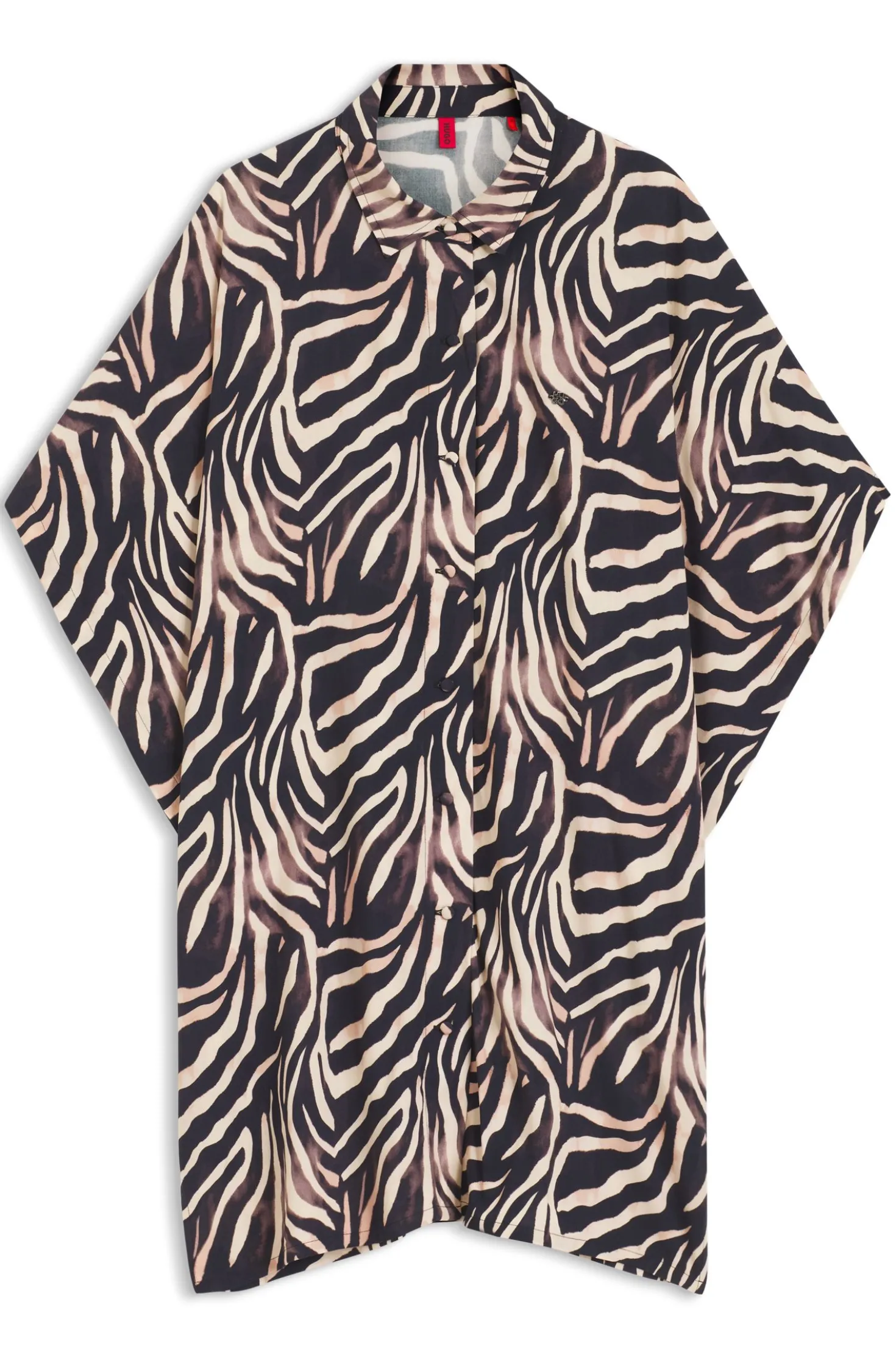 Strandkleid mit Print und Stacked-Logo-Besatz