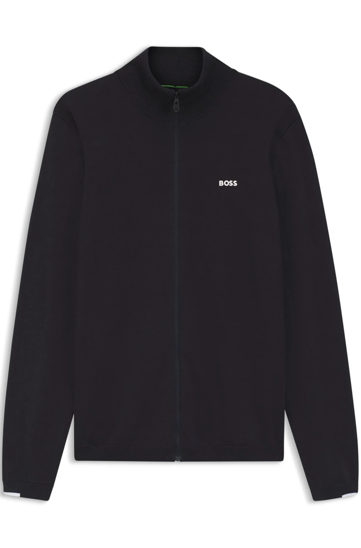 Strickjacke aus Baumwolle mit kontrastfarbenem Logo