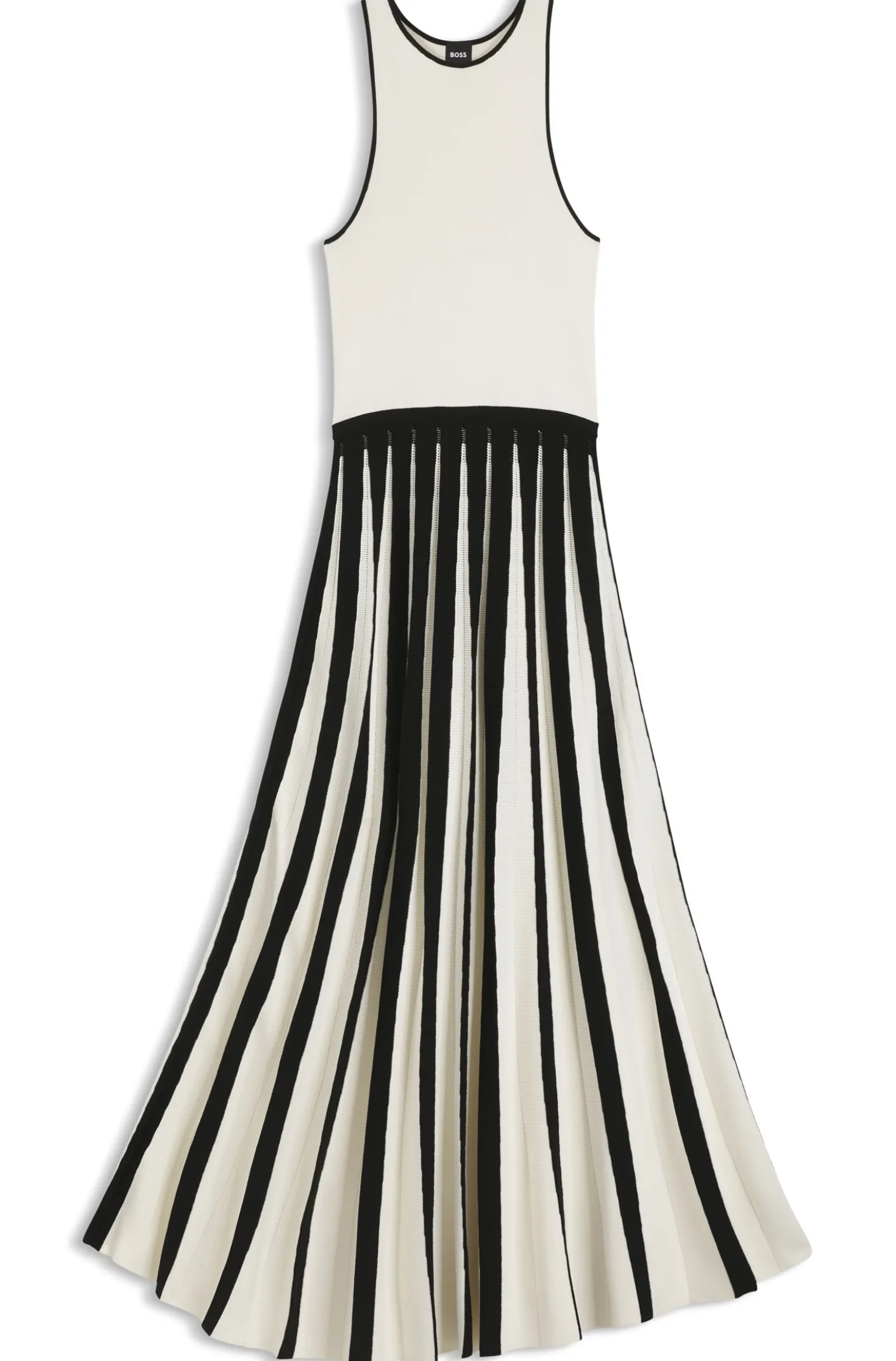 Strickkleid mit zweifarbigem Plissee-Rock