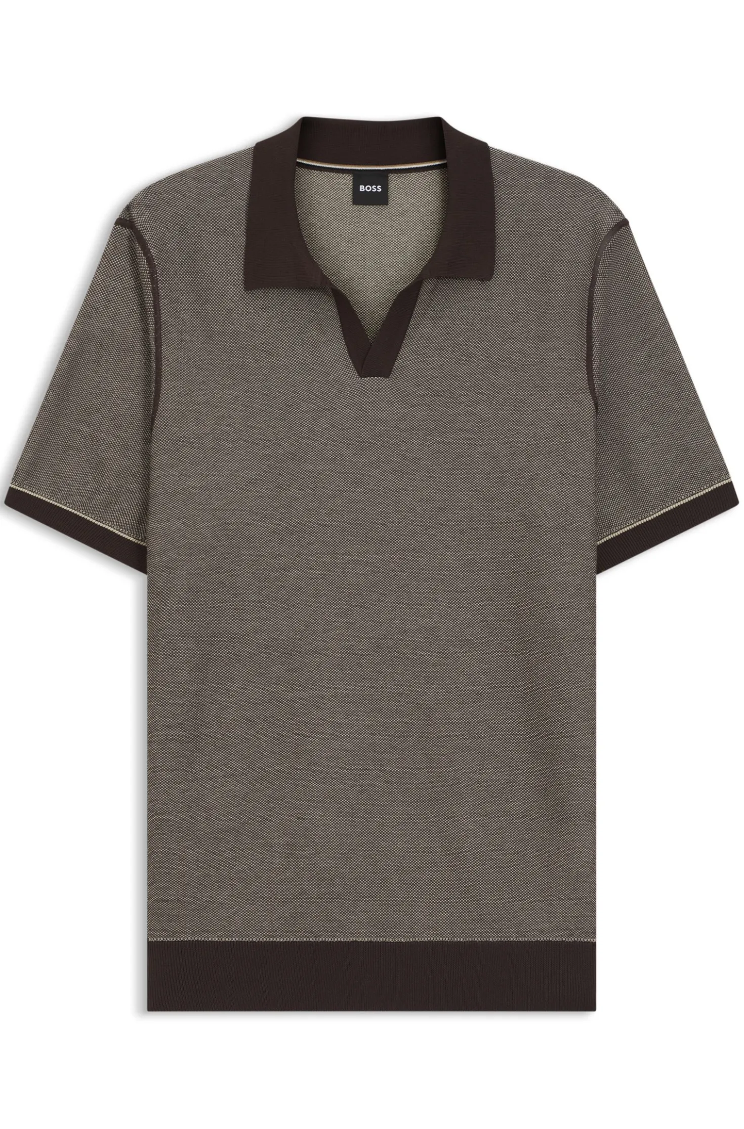 Strick-Poloshirt aus Baumwoll-Mix mit Querstreifen