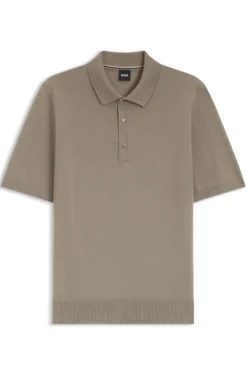 Strick-Poloshirt aus Schurwolle
