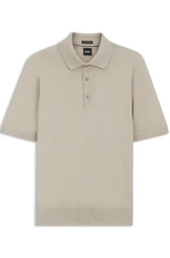 Strick-Poloshirt aus Schurwolle