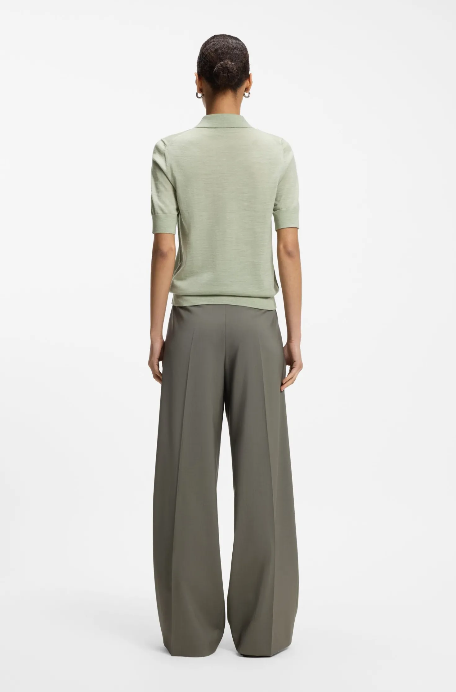 Strick-Poloshirt aus superfeiner Merinowolle