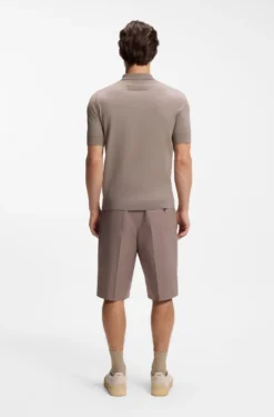 Strick-Poloshirt mit verdeckter Knopfleiste