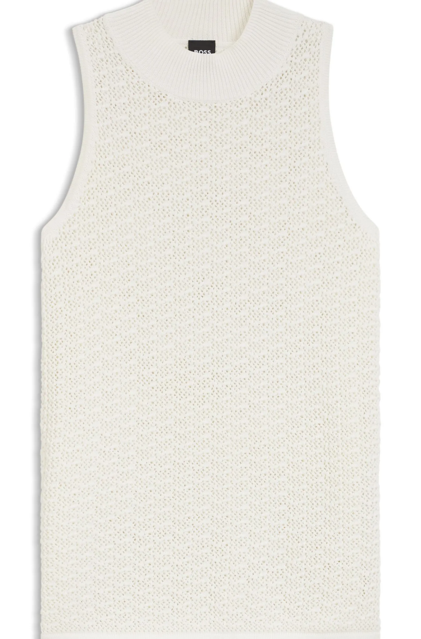 Stricktop aus Baumwolle mit feiner Spitzenstruktur