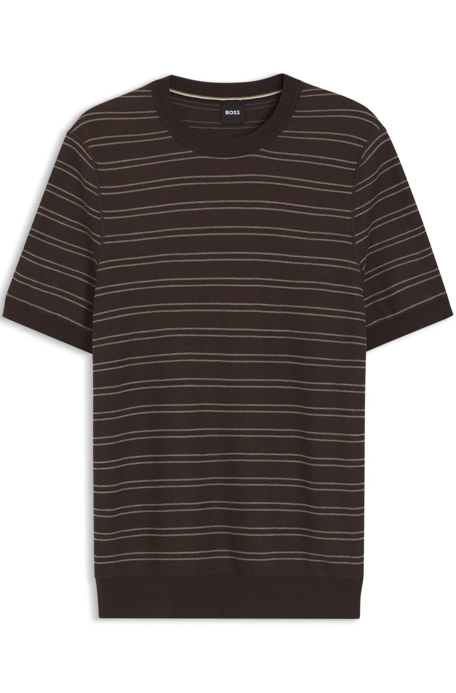 Strick-T-Shirt aus Baumwoll-Mix mit Querstreifen
