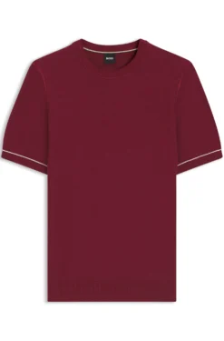 Strick-T-Shirt aus Baumwoll-Mix mit Querstreifen