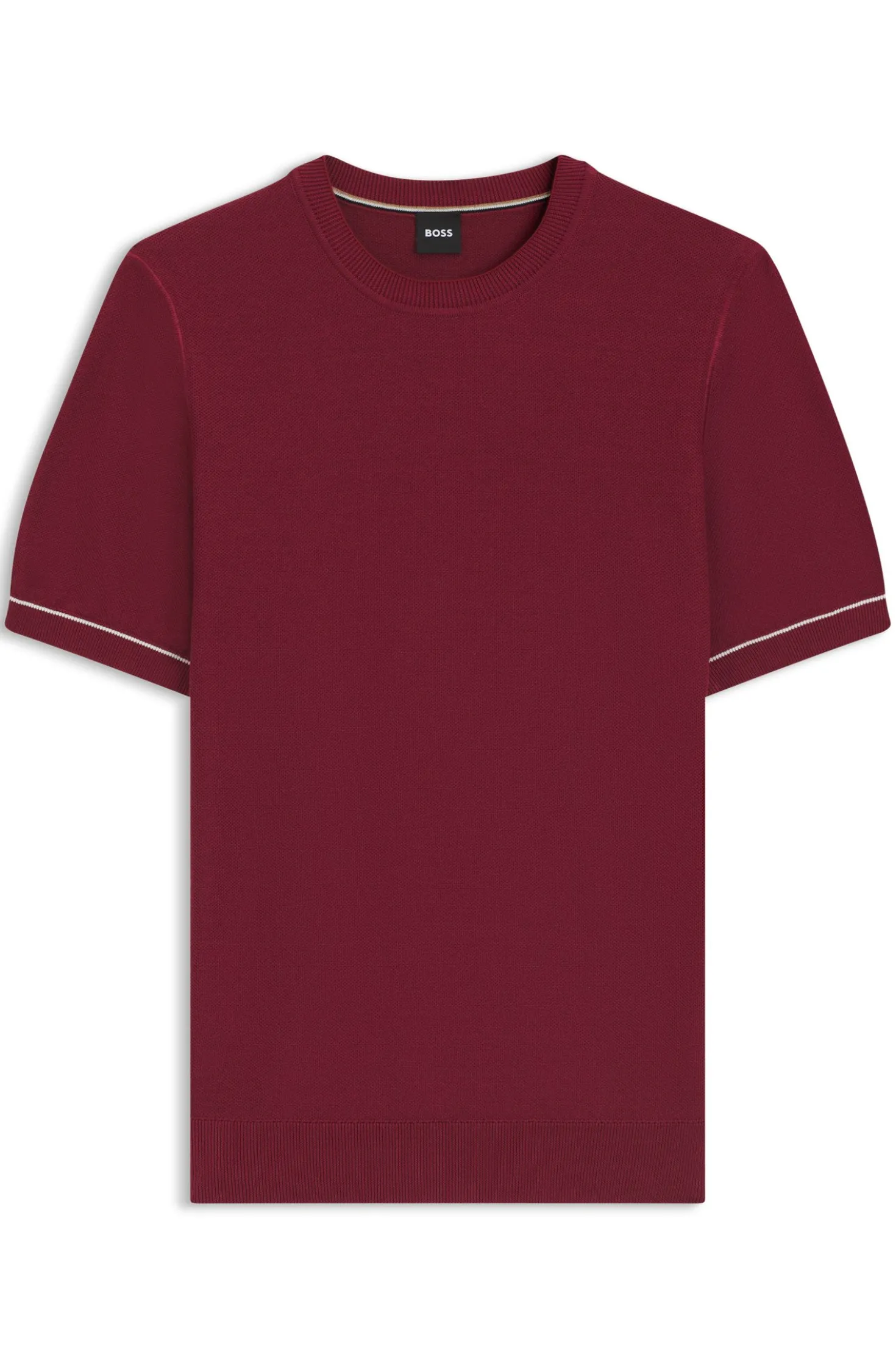 Strick-T-Shirt aus Baumwoll-Mix mit Querstreifen