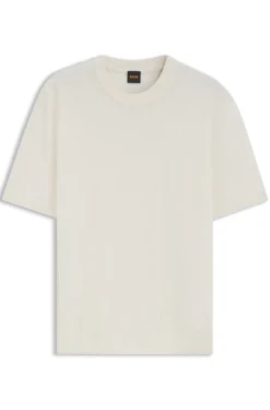 Strick-T-Shirt aus Leinen-Baumwoll-Mix