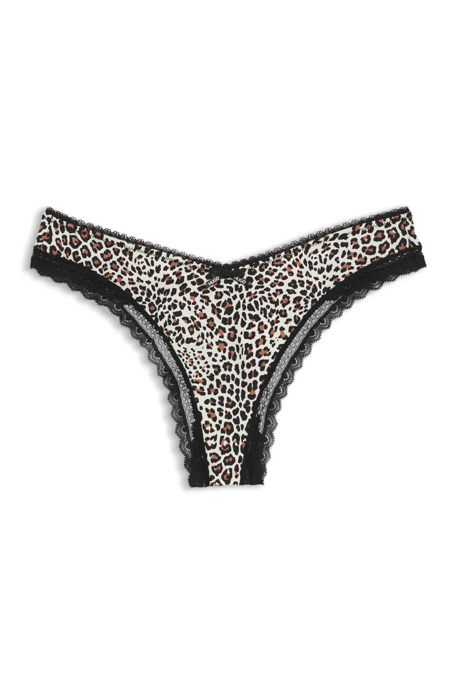 String aus elastischer Mikrofaser mit Spitzenbesatz