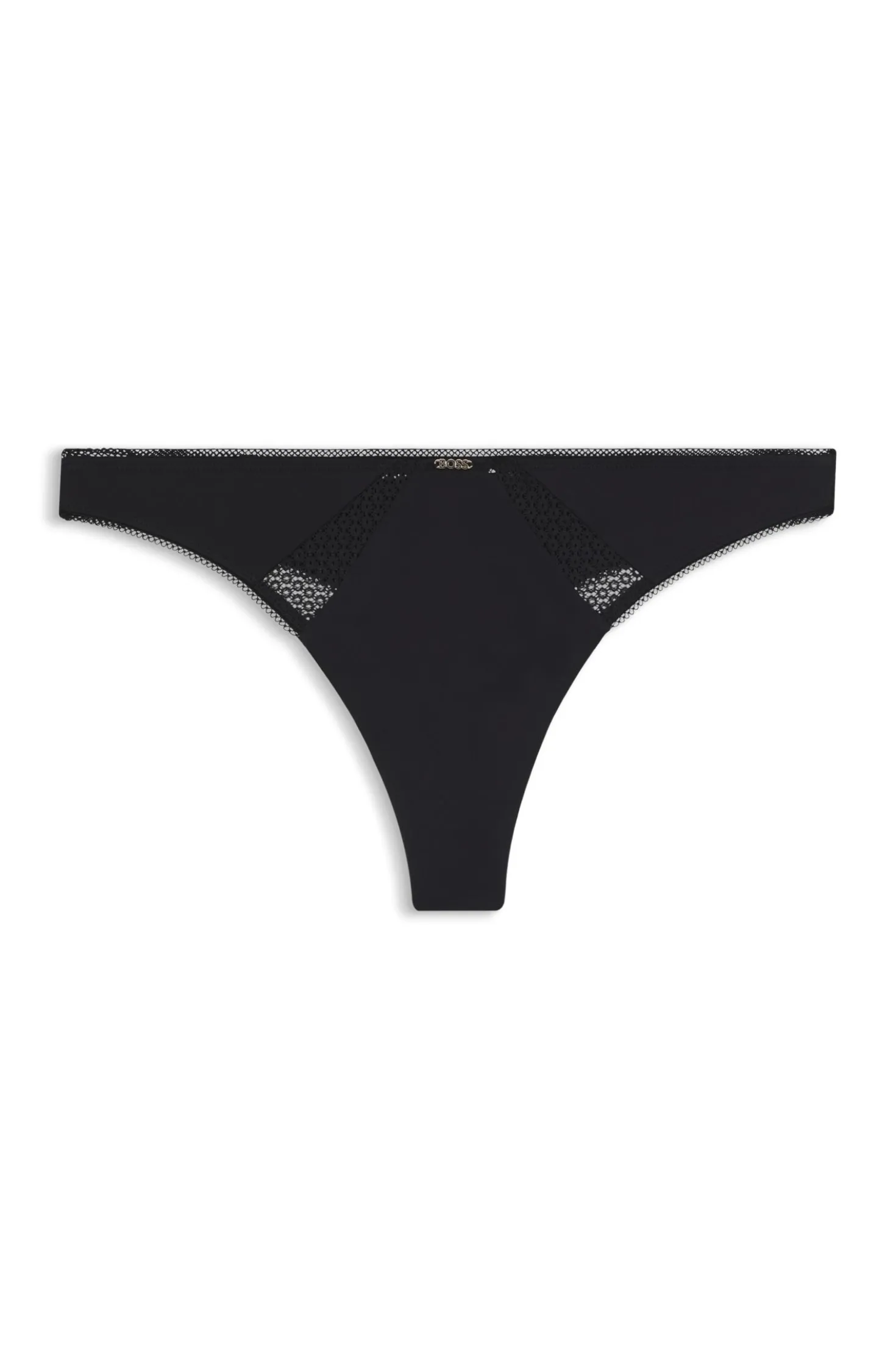 String aus Mikrofaser mit Einsätzen aus Spitze