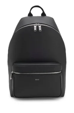 Strukturierter Rucksack mit poliertem Logo-Schriftzug