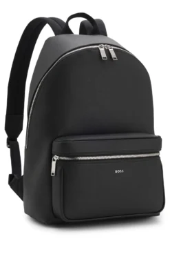 Strukturierter Rucksack mit poliertem Logo-Schriftzug