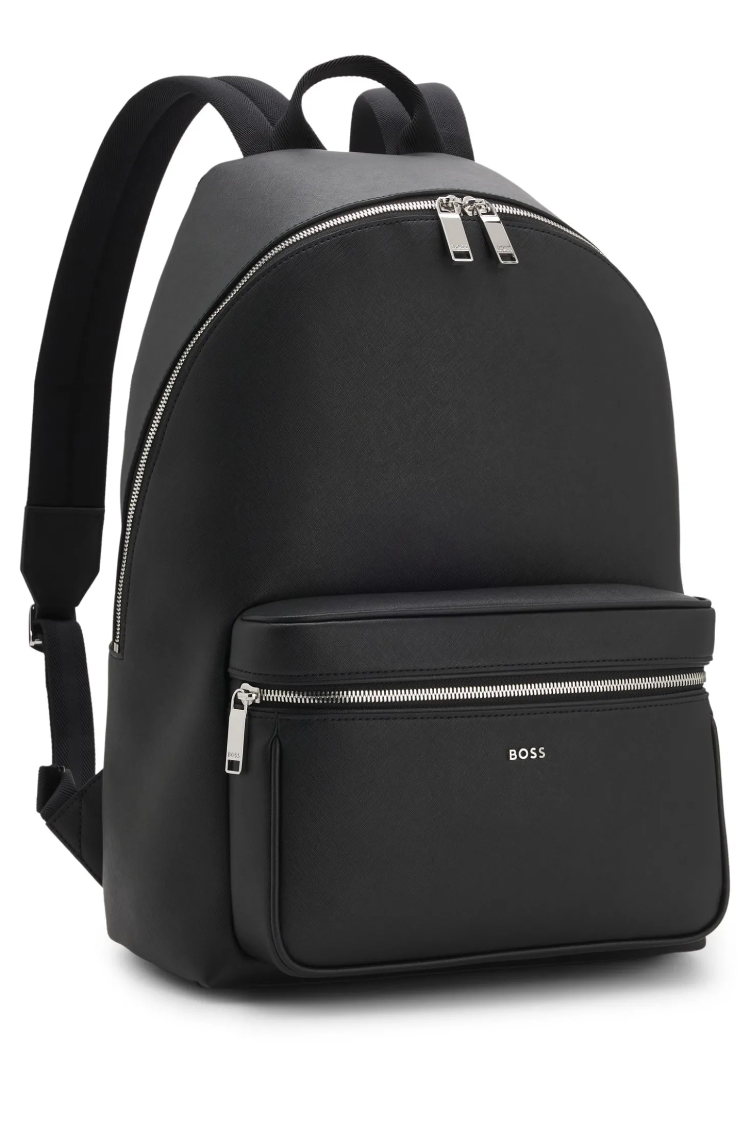 Strukturierter Rucksack mit poliertem Logo-Schriftzug