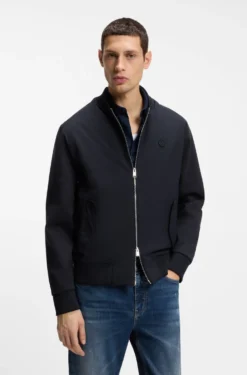 Sweatjacke aus merzerisierter Baumwolle mit Reißverschluss und Double-B-Monogramm