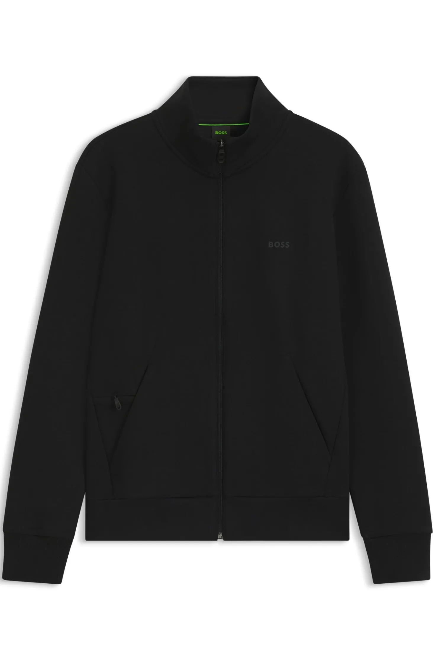 Sweatjacke aus Stretch-Baumwolle mit Reißverschluss und Logo-Print
