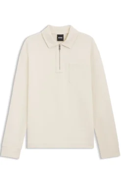 Sweatshirt aus angerautem Baumwoll-Mix mit Reißverschluss